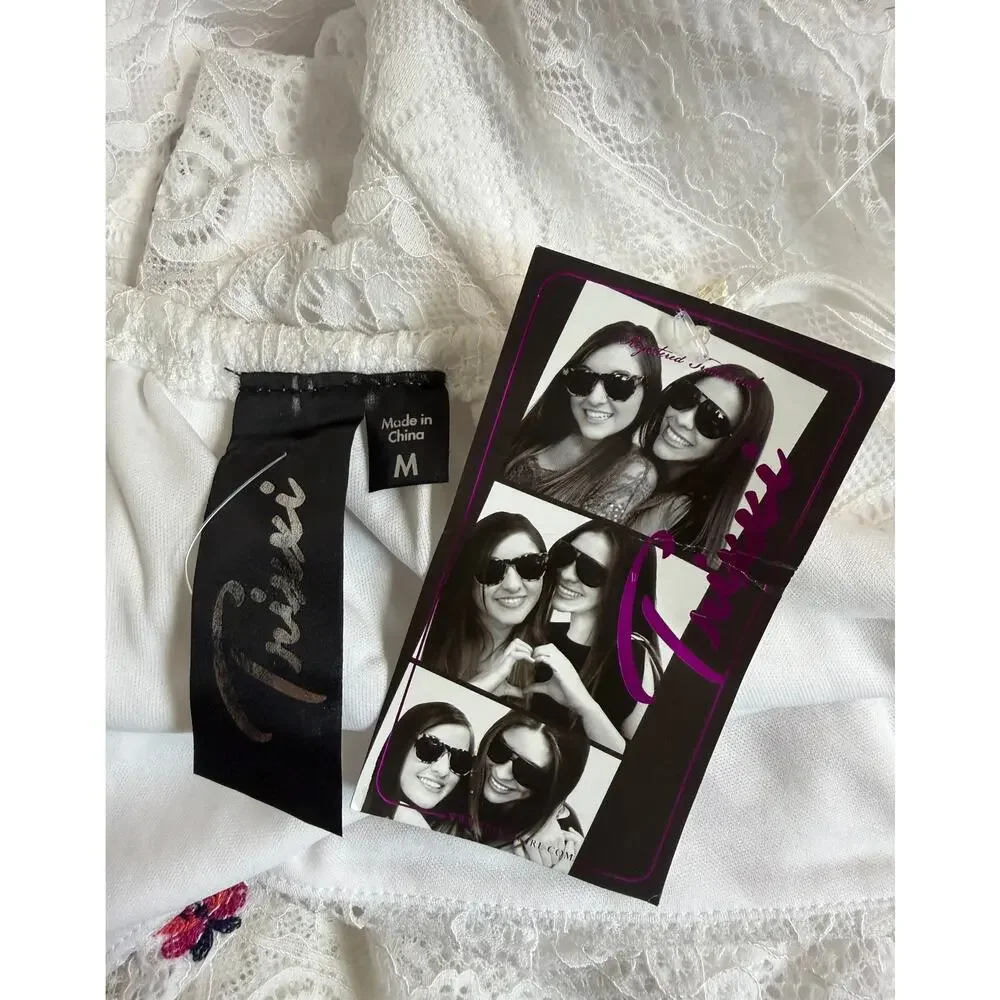 Trixx Women Dress Fit Flare Size Medium Faux Wrap Boho Festival Ruffle NWT New - Picture 8 of 11